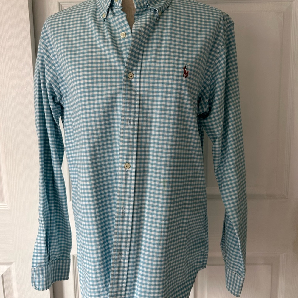 Polo by Ralph Lauren Men's Blue Checkered Shirt